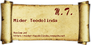 Mider Teodolinda névjegykártya